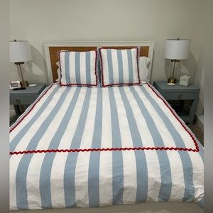 Beach Club Stripe Percale Duvet Cover and Pillows - Serena and Lily